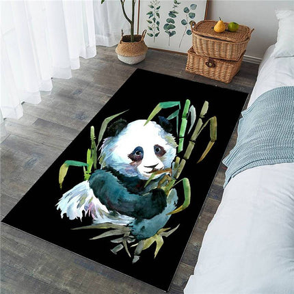 Stort gulvteppe med motiv av panda
