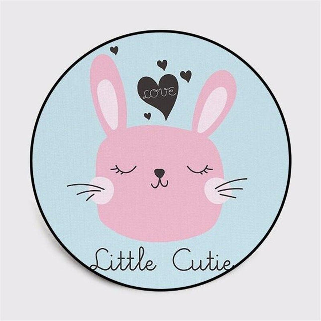 Rundt babyteppe med søt kanin