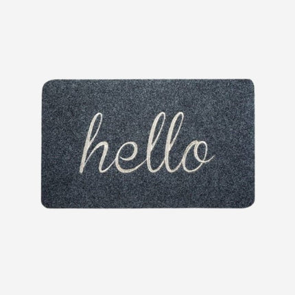 Absorberende mørkegrå 'hello' dørmatte