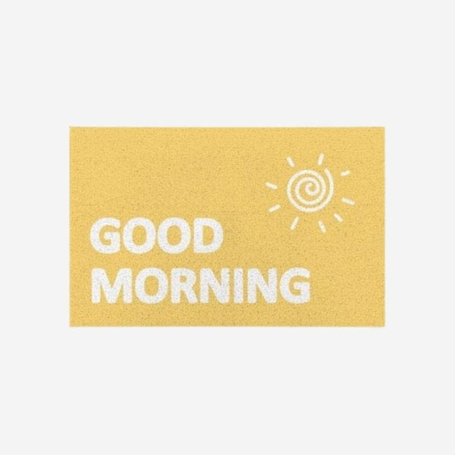 Gul 'Good Morning' dørmatte