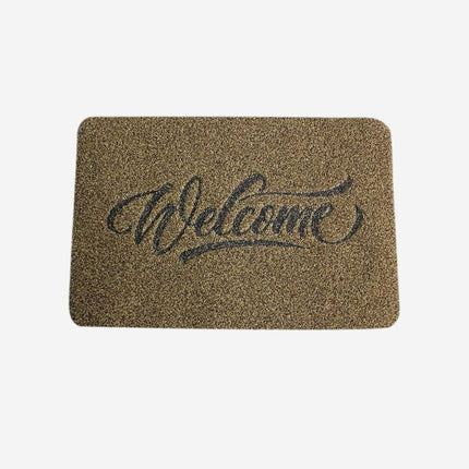 Sklisikker gummidørmatte med 'Welcome' tekst