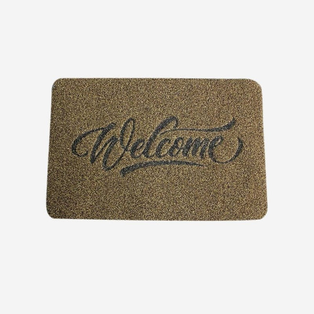Sklisikker gummidørmatte med 'Welcome' tekst