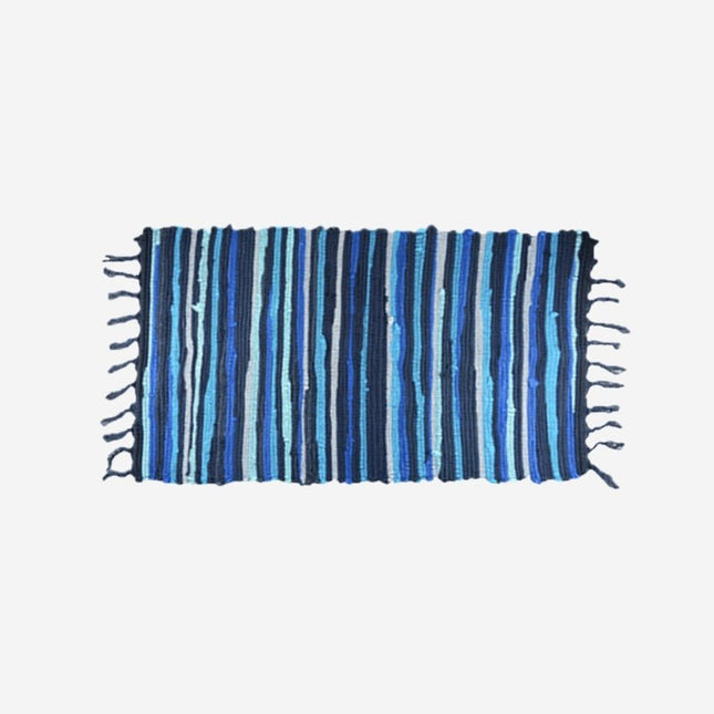 Fargerik fillerye dørmatte med frynser