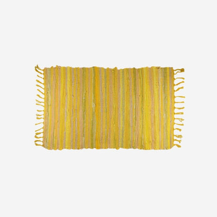 Fargerik fillerye dørmatte med frynser