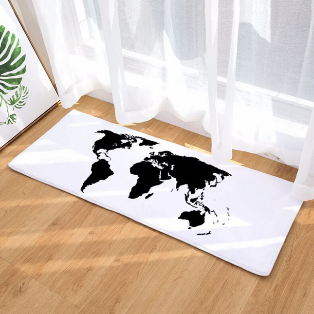 Klassisk gulvteppe med verdenskart motiv