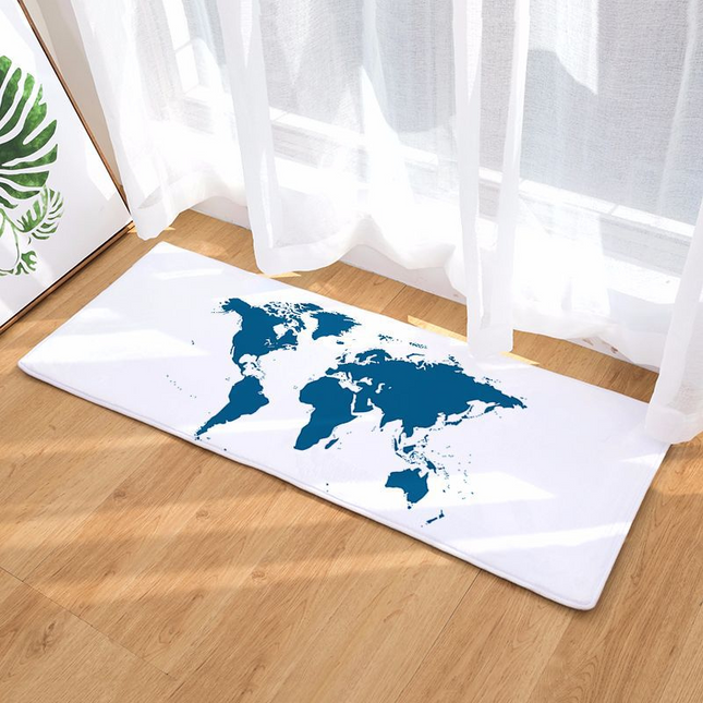 Moderne gulvteppe med verdenskart design
