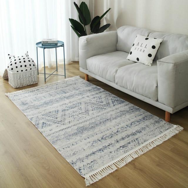 Beige bohemsk teppe med mønster