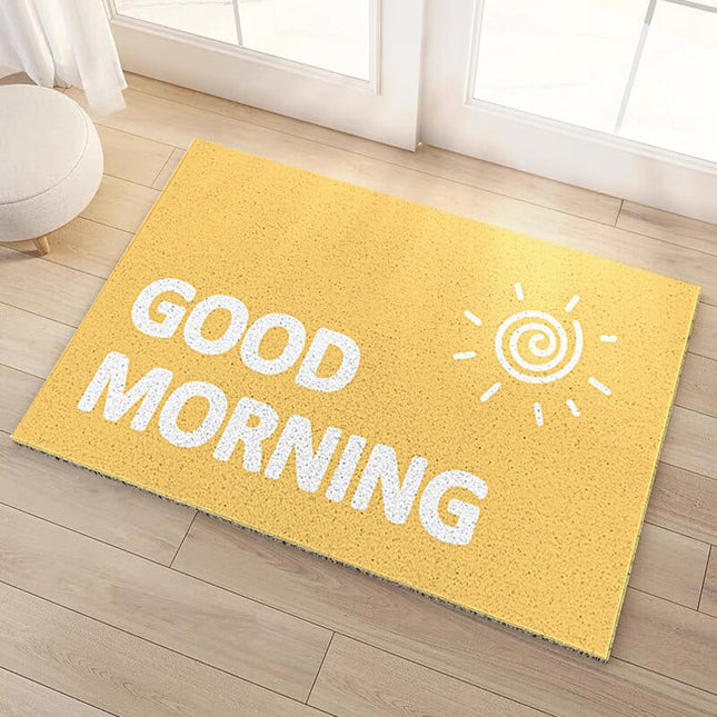 Gul 'Good Morning' dørmatte