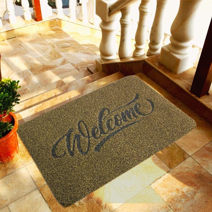 Sklisikker gummidørmatte med 'Welcome' tekst