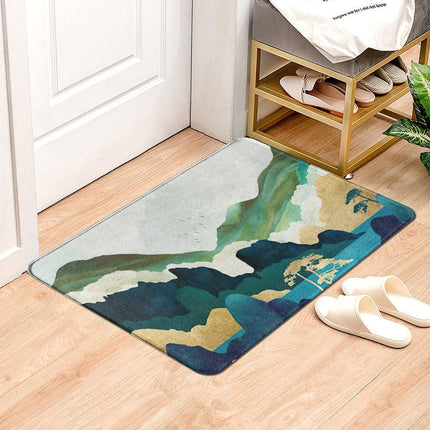 Moderne dørmatte med abstrakt fjellmotiv