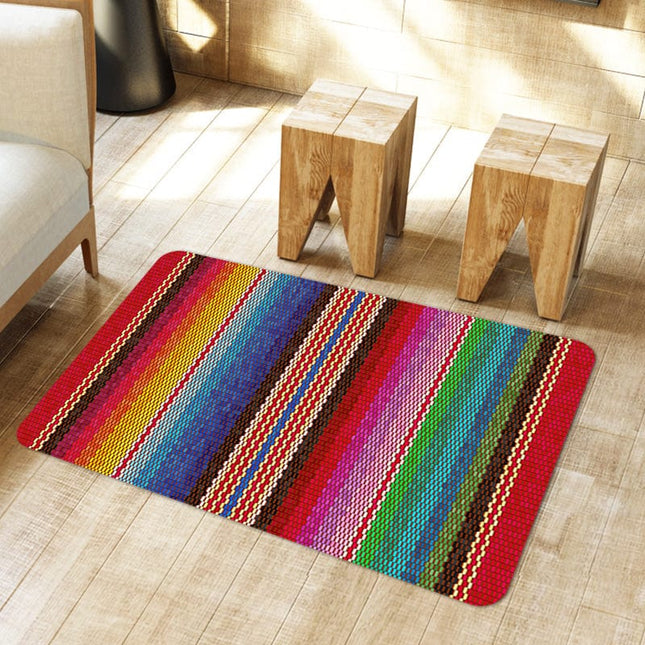 Mangefarget dørmatte med stripet design