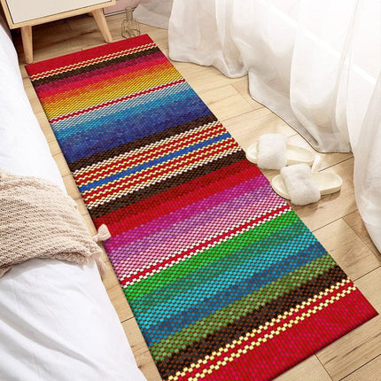 Mangefarget dørmatte med stripet design