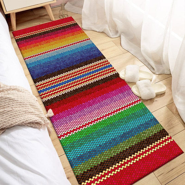 Mangefarget dørmatte med stripet design