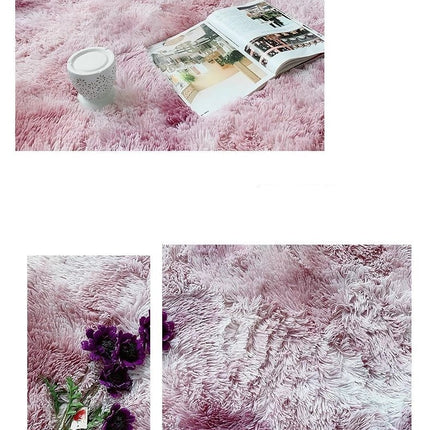 Mykt og rundt rosa shaggy-teppe