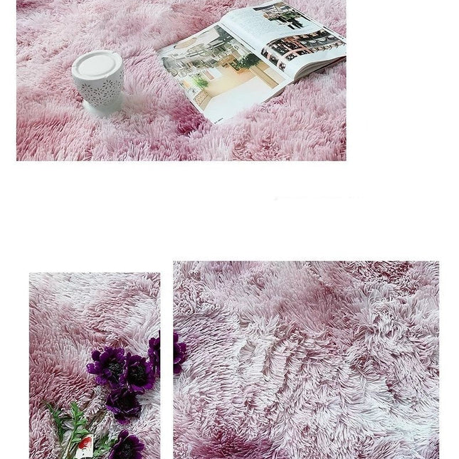 Mykt og rundt rosa shaggy-teppe