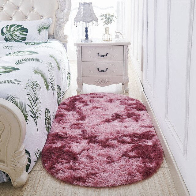 Myk oval sengeforlegger i lilla