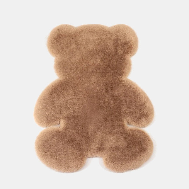 Mykt kamelfarget teppe i bamseform