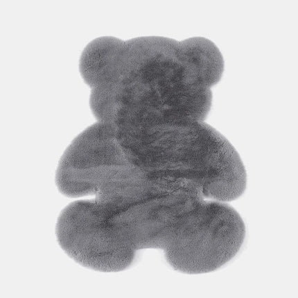Mykt mørkegrått teppe i bamseform