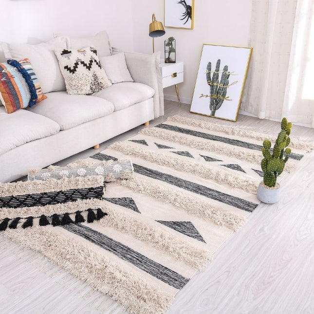 Håndlaget berberteppe med struktur