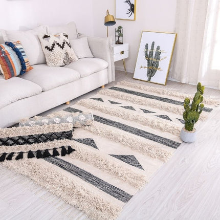 Håndlaget berberteppe med struktur