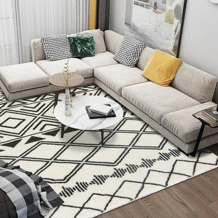 Svart og hvitt berberteppe til stuen