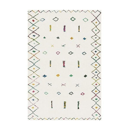 Hvitt etnisk berberteppe for soverom