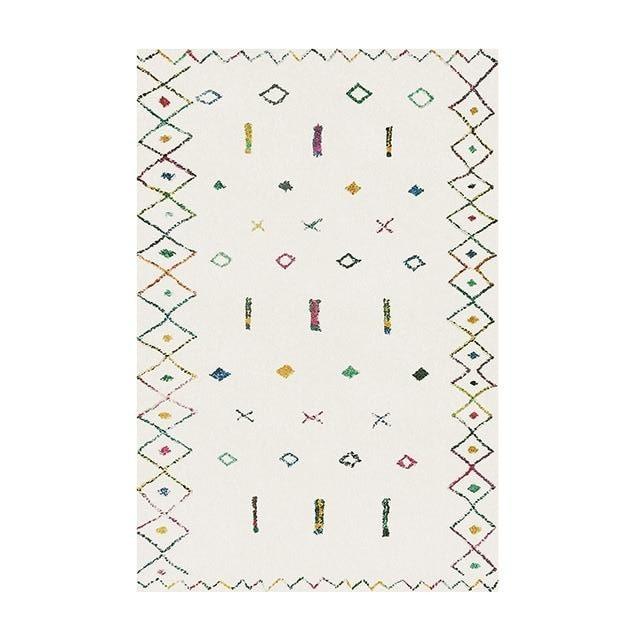 Hvitt etnisk berberteppe for soverom