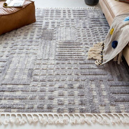 Kvadratisk berberteppe med frynser