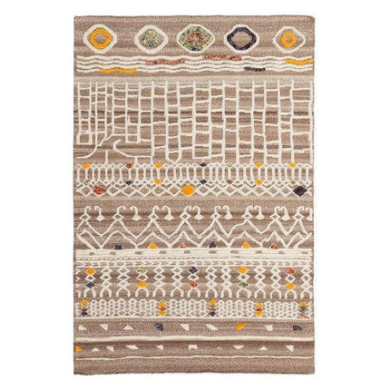 Fargerikt rektangulært berberteppe i ull