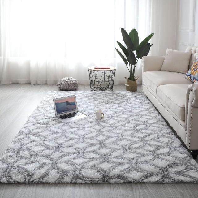 Mykt shaggy teppe med berbermønster