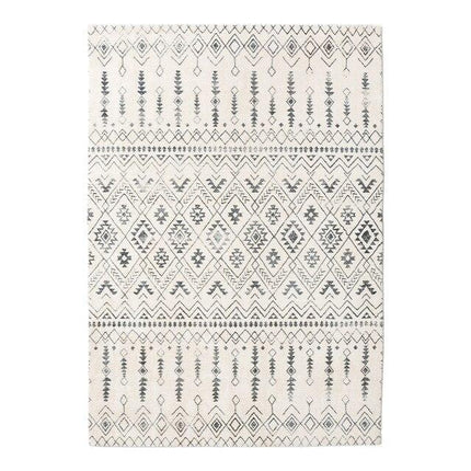 Vevd berberteppe med svart mønster