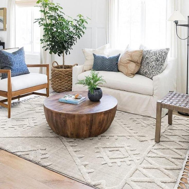 Flatvevd teppe i berberstil med frynser