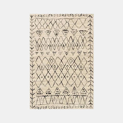 Beige bohemsk teppe i etnisk stil