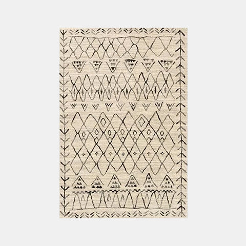 Beige bohemsk teppe i etnisk stil