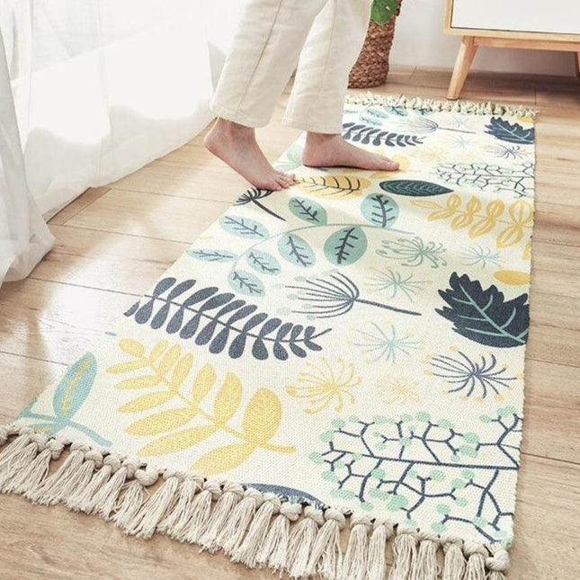 Langt bohemsk gangteppe med frynser