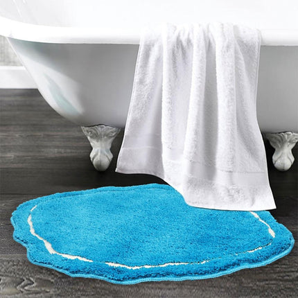 Myk lyseblå badematte til badet