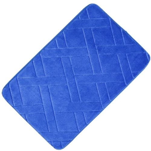 Nattblå badematte med geometrisk mønster