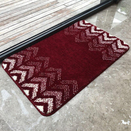 Burgunder badematte med geometrisk mønster