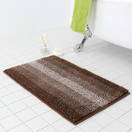 Brun chenille badematte, ekstra absorberende