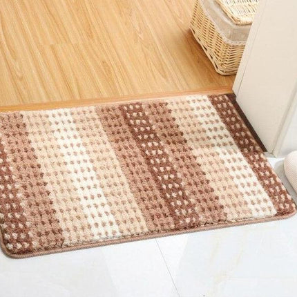 Tykk badematte i brun og beige