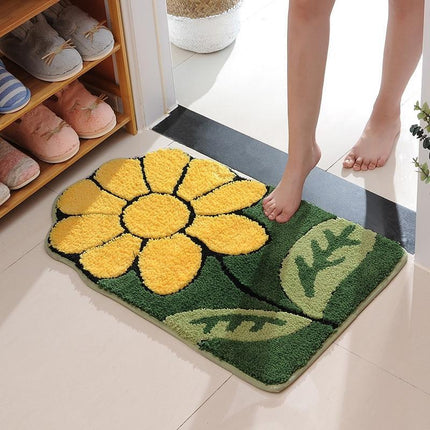 Blomsterformet myk badematte for badet