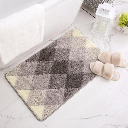 Grå rutete badematte for badet