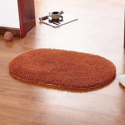 Myk oval brun badematte