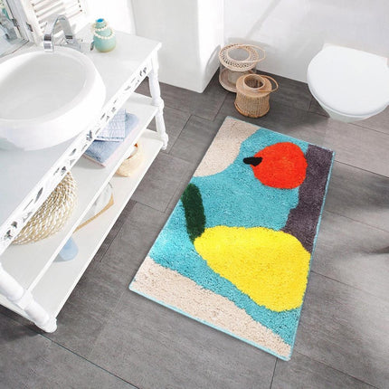 Original badematte med abstrakt kunstmotiv