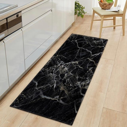 Kjøkkenmatte med svart marmor design