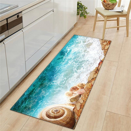 Zen kjøkkenmatte med skjellmotiv strand