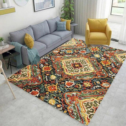 Fargerikt gulvteppe i bohemstil