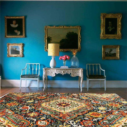 Fargerikt gulvteppe i bohemstil