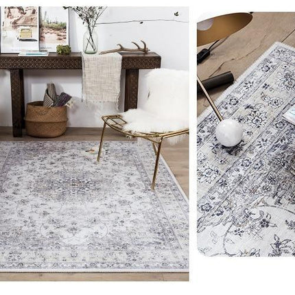 Teppe med elegant slitt vintage-effekt