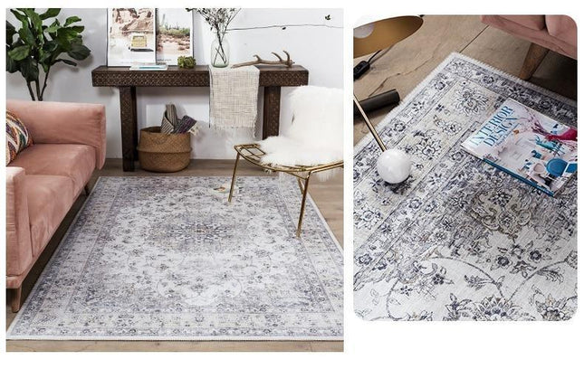 Teppe med elegant slitt vintage-effekt